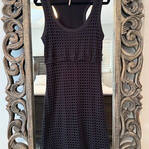 Pete Elegant Black Mesh Mini Dress